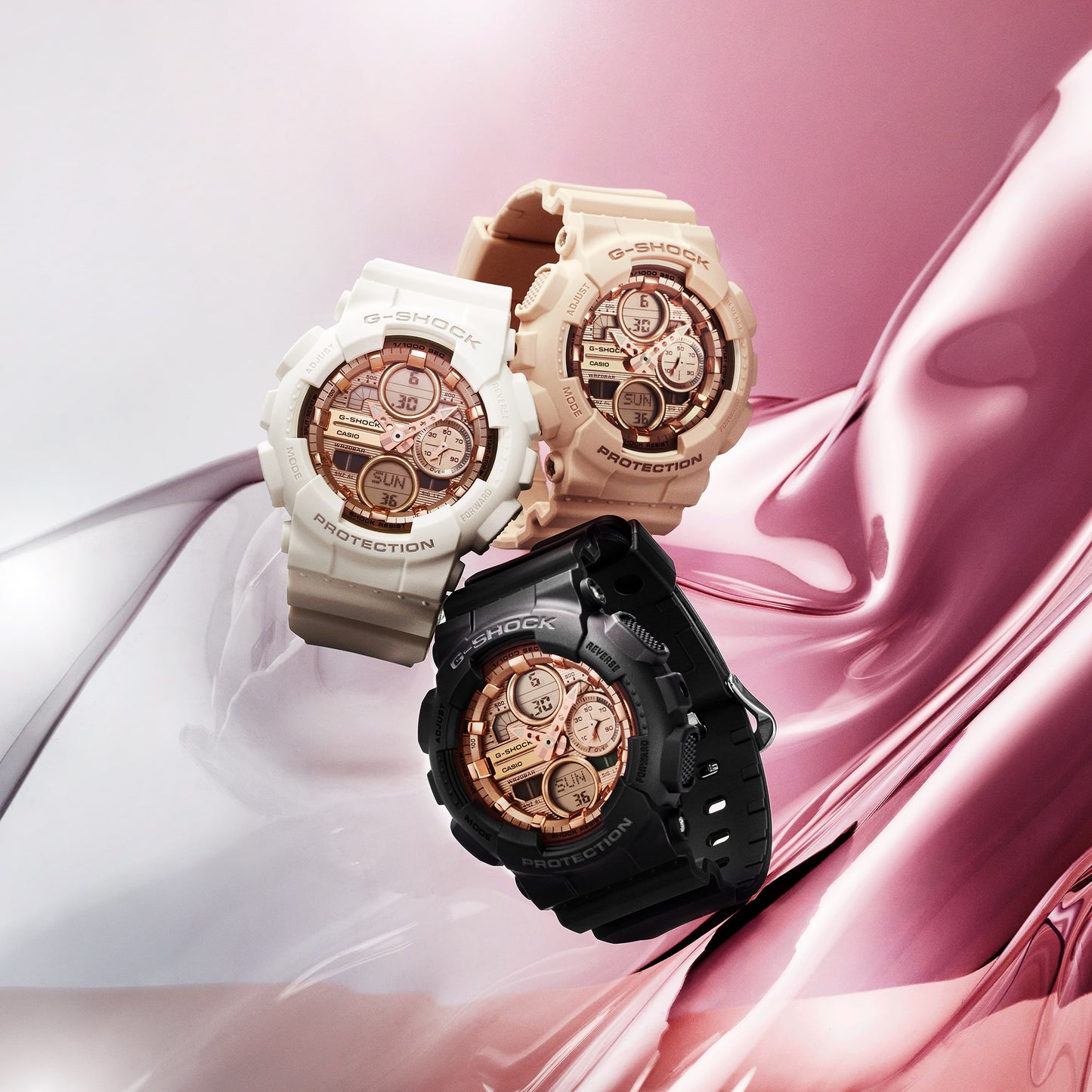Casio GMAS140PG-7A | G-SHOCK ANALOG-DIGITAL White