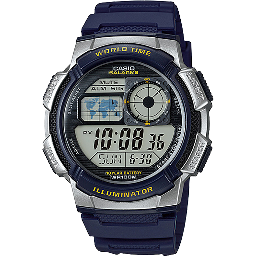 Casio AE1000W-2AV | Illuminator Blue and Silver Digital Watch