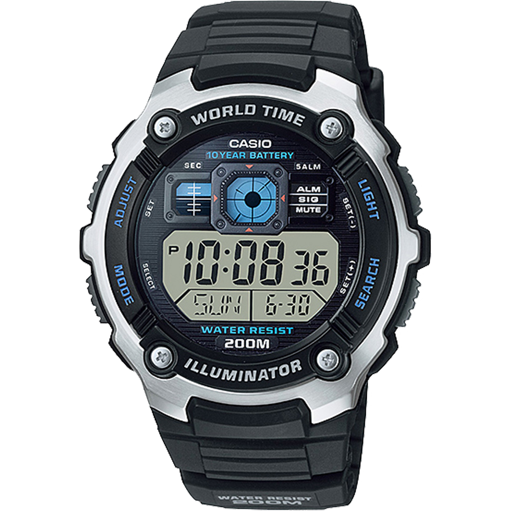 Casio AE2000W-1AV | Illuminator Black and Blue Digital Watch