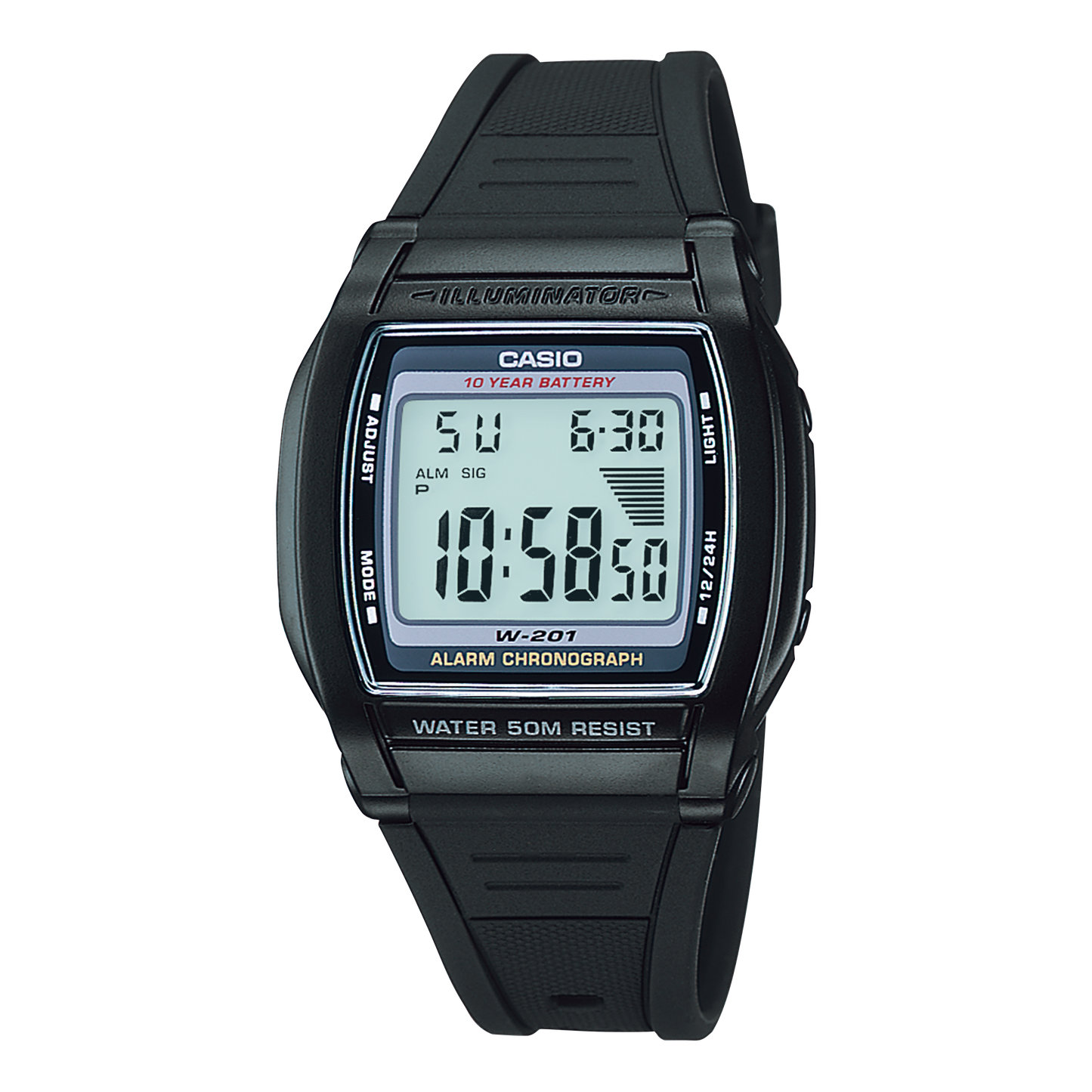 Casio W201-1AV | Black Digital Casual Classic Watch