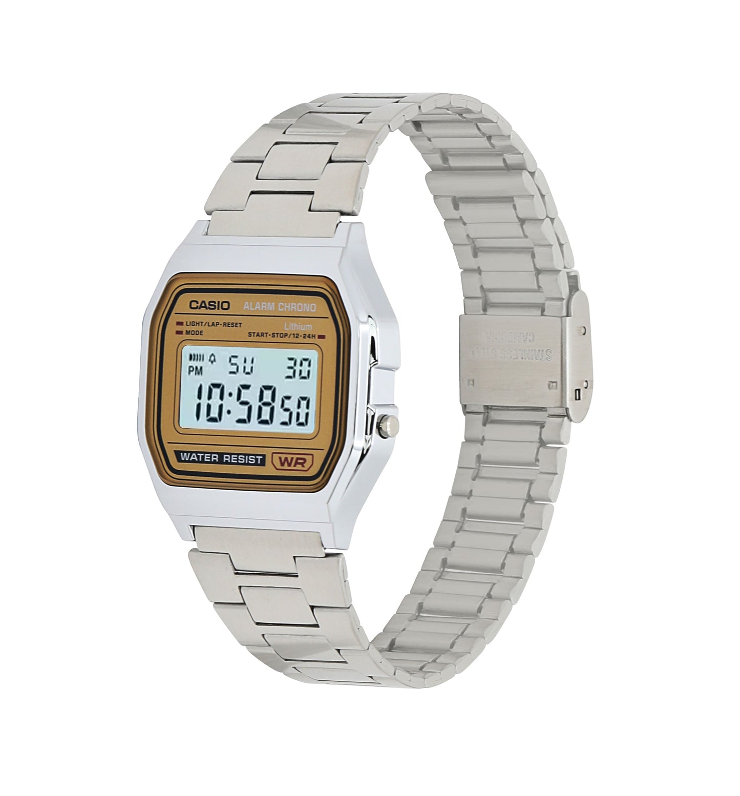 Casio A158WEA-9 | Vintage Silver and Gold Metal Watch