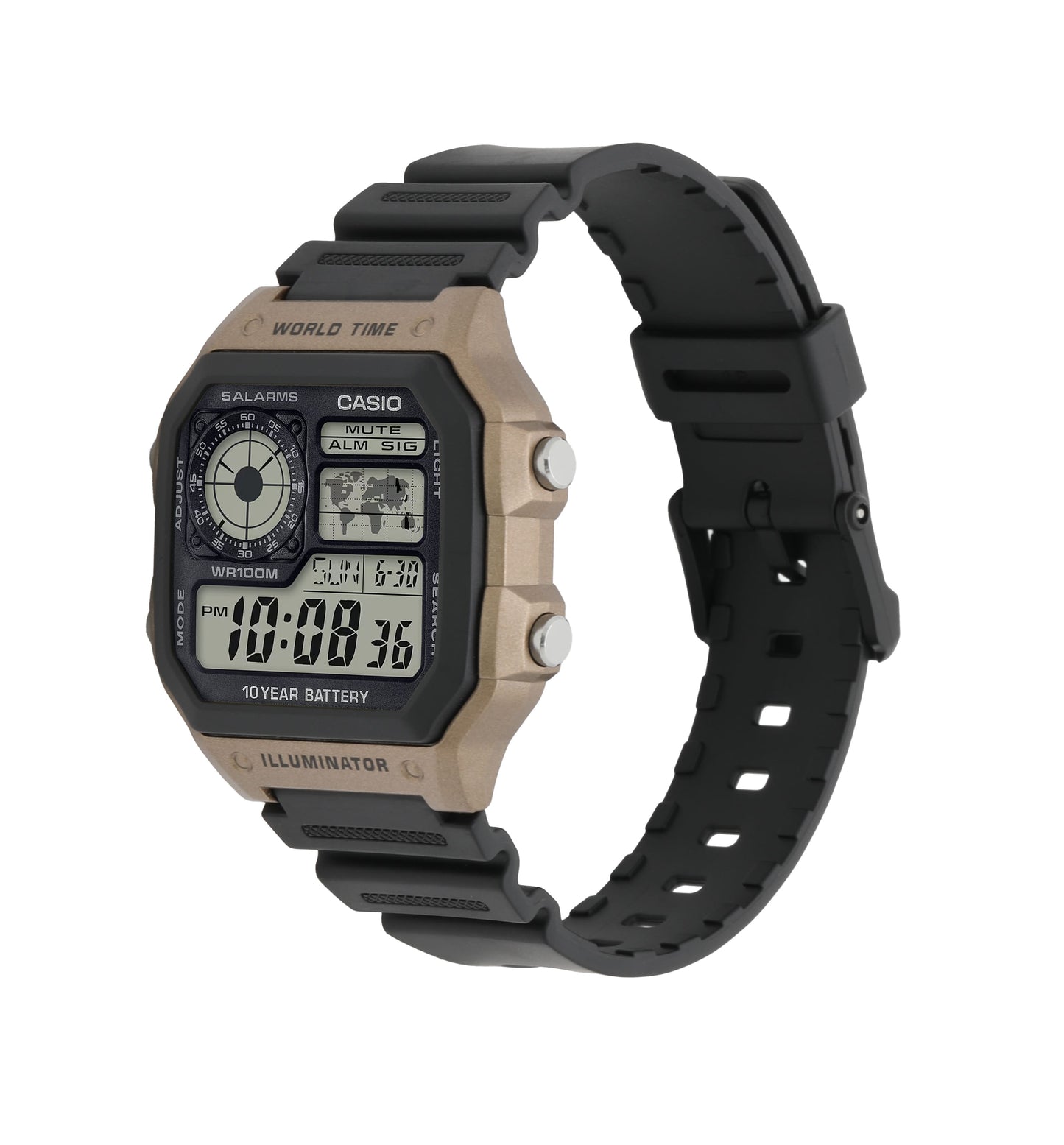 Casio AE1200WH-5AV | Illuminator Black and Brown Digital Watch