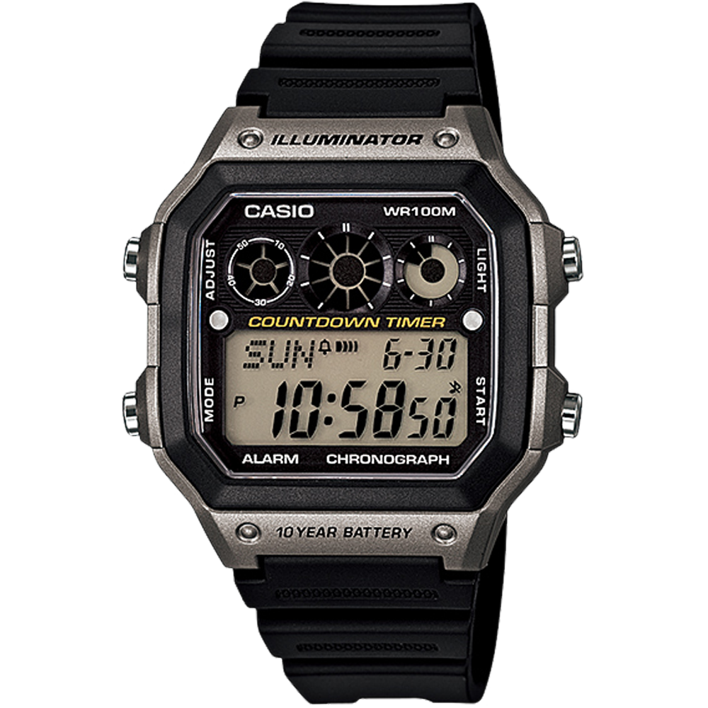 Casio AE1300WH-8AV | Illuminator Black and Grey Digital Watch
