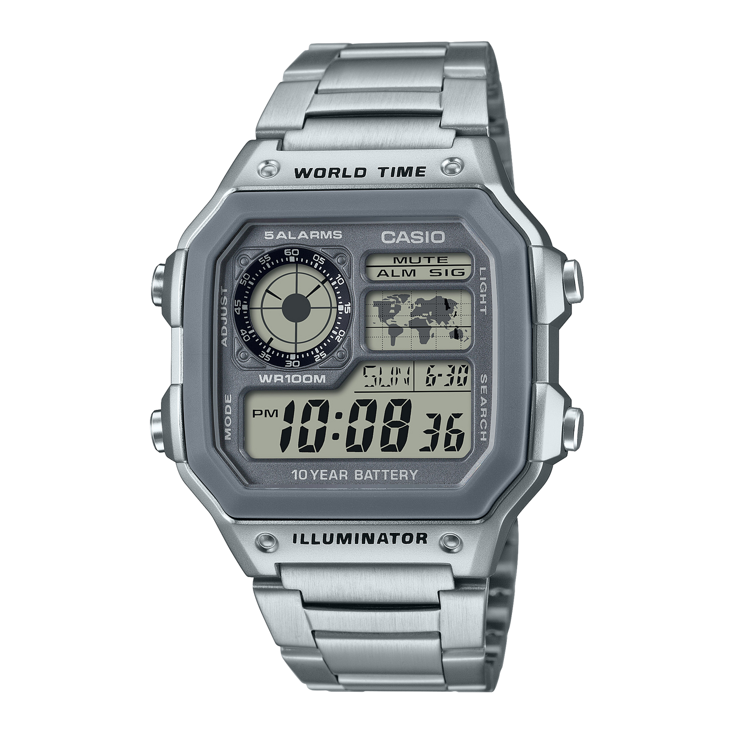 Casio AE1200WHD7AV | Illuminator All Silver Digital Watch