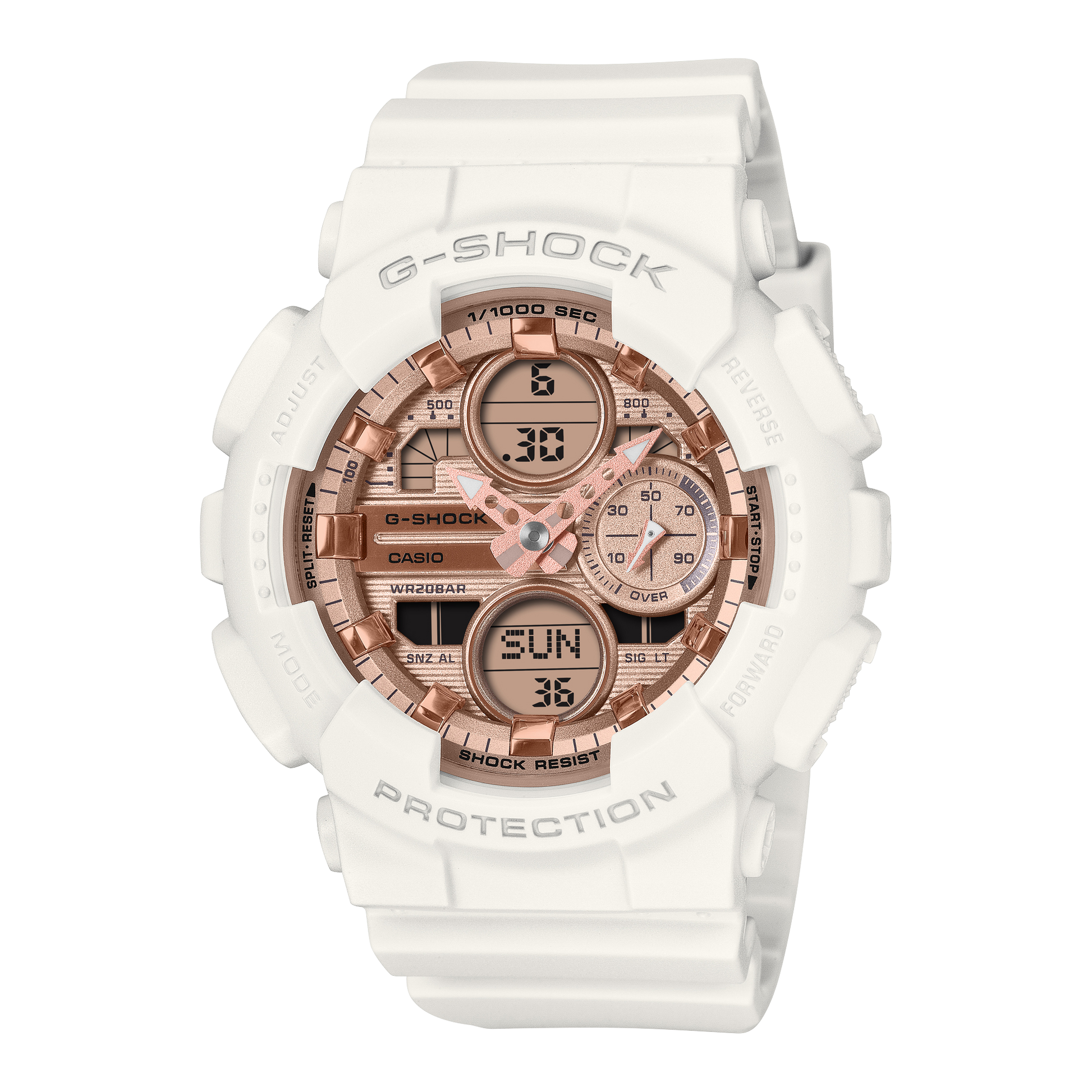 Casio GMAS140PG-7A | G-SHOCK ANALOG-DIGITAL White