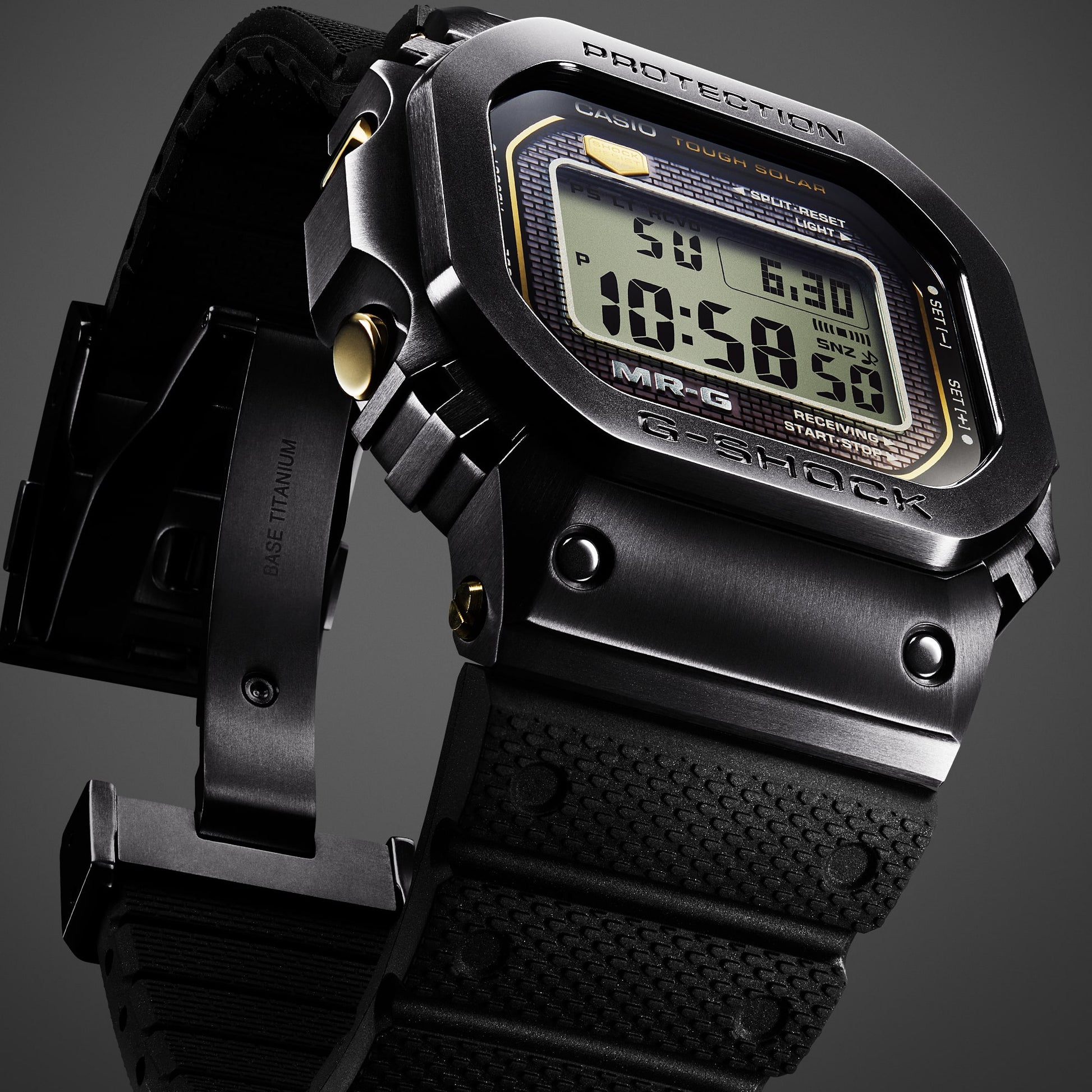 Casio MRGB5000R-1 | Titanium Alloy High End MR-G Black & Gold Detail Watch | Casio G- SHOCK
