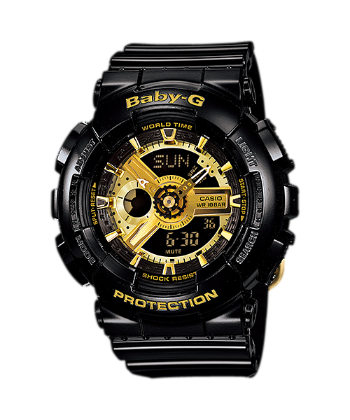 Casio BA110-1A | Women's BABY-G Black Analog Digital Watch