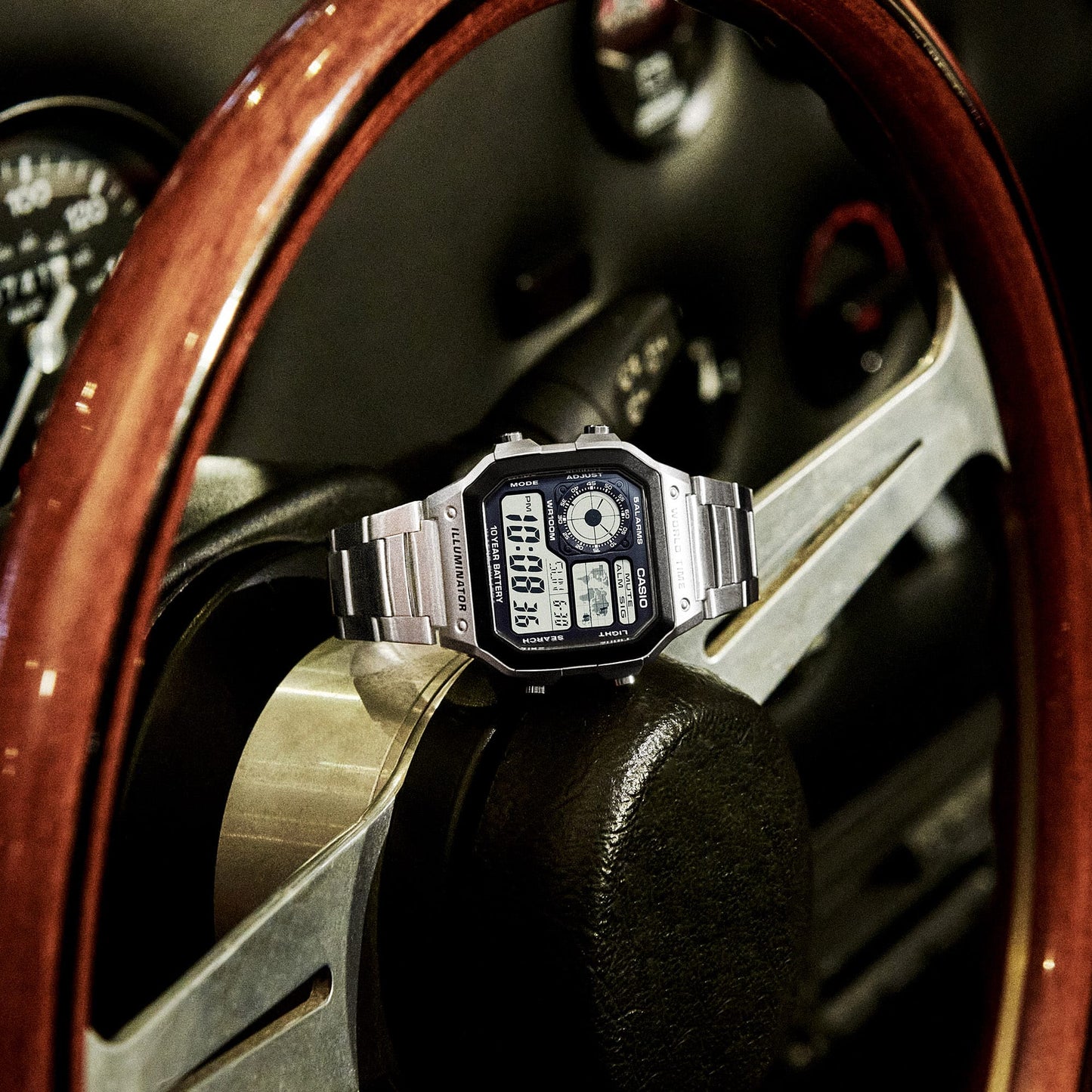 Casio AE1200WHD-1A | Stainless Steel Band World Time Watch