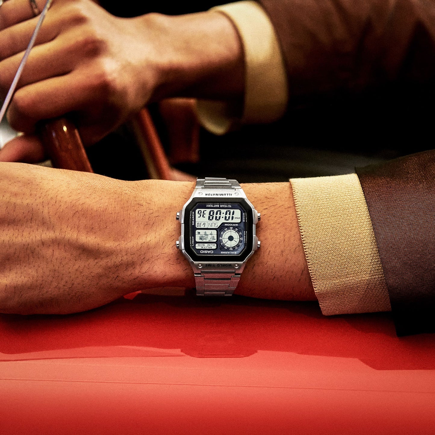 Casio AE1200WHD-1A | Stainless Steel Band World Time Watch
