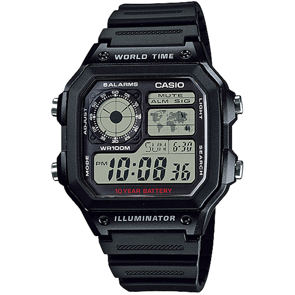 Casio AE1200WH-1A | World Time Watch | Casio