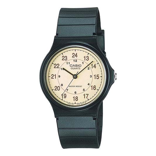 Casio MQ24-9B | Black and Tan Men's Analog Casual Watch