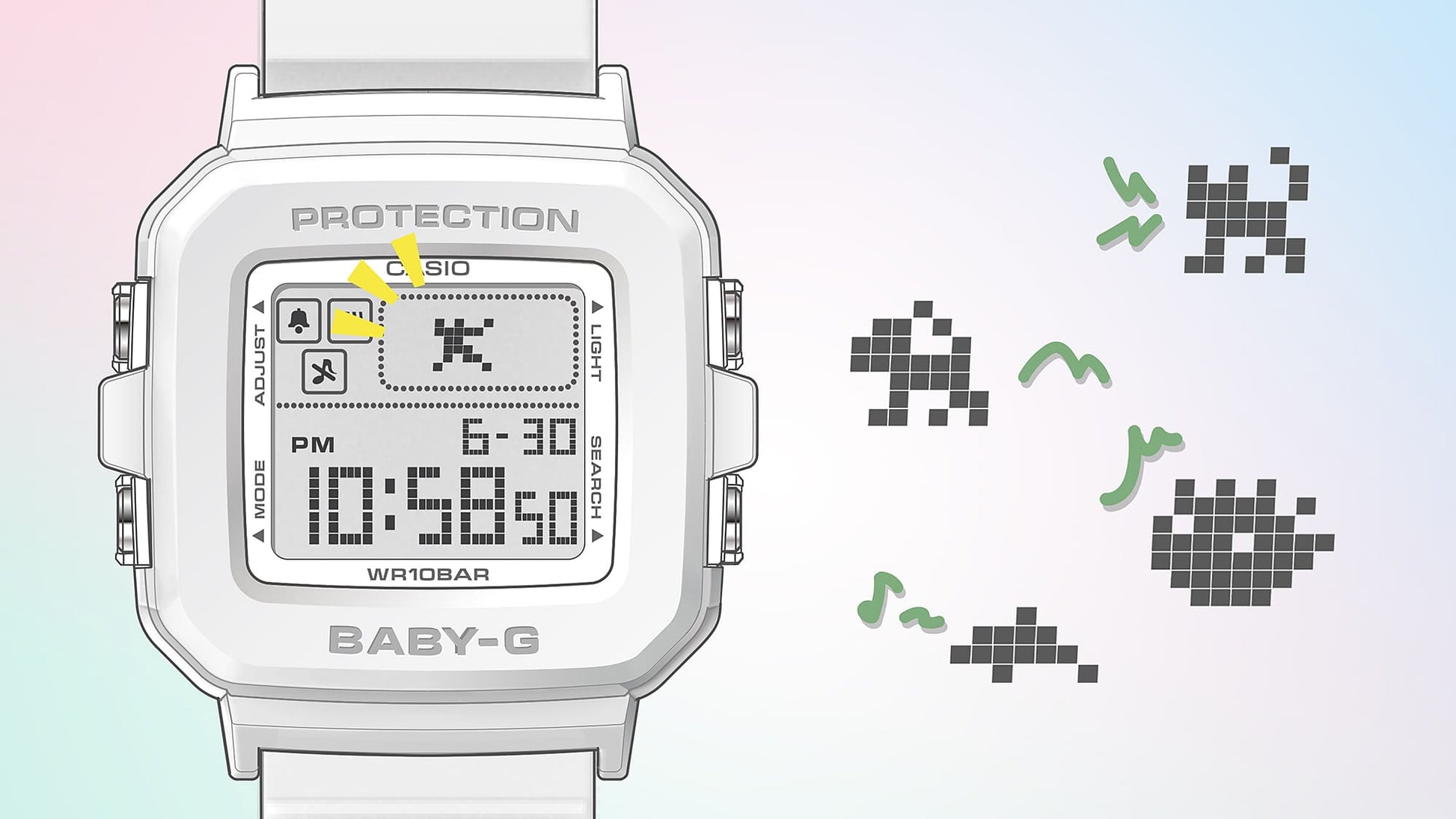 Casio BGD10L-2 | BABY-G DIGITAL Blue, Light blue