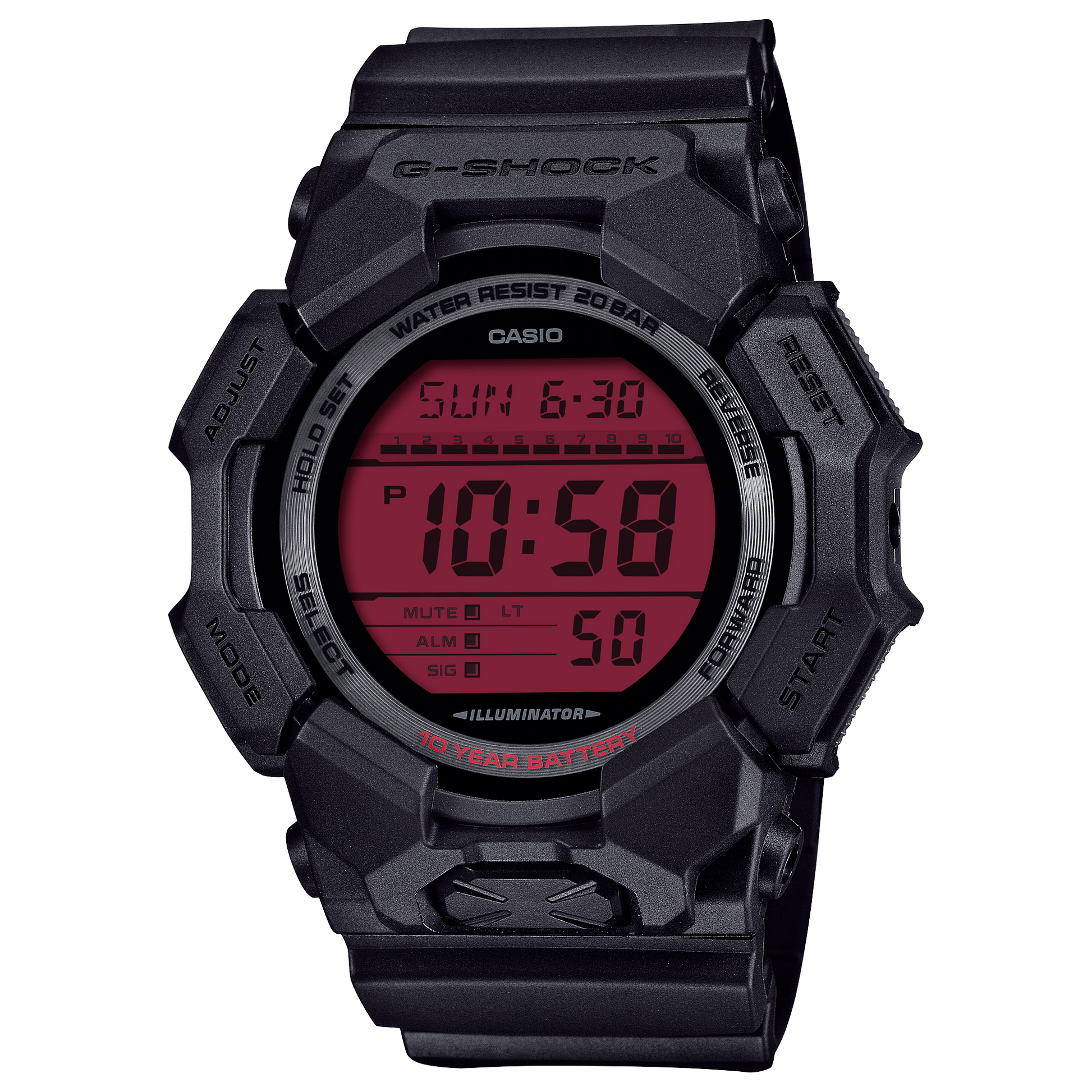Casio GD010BBR-1 | G-SHOCK DIGITAL Black