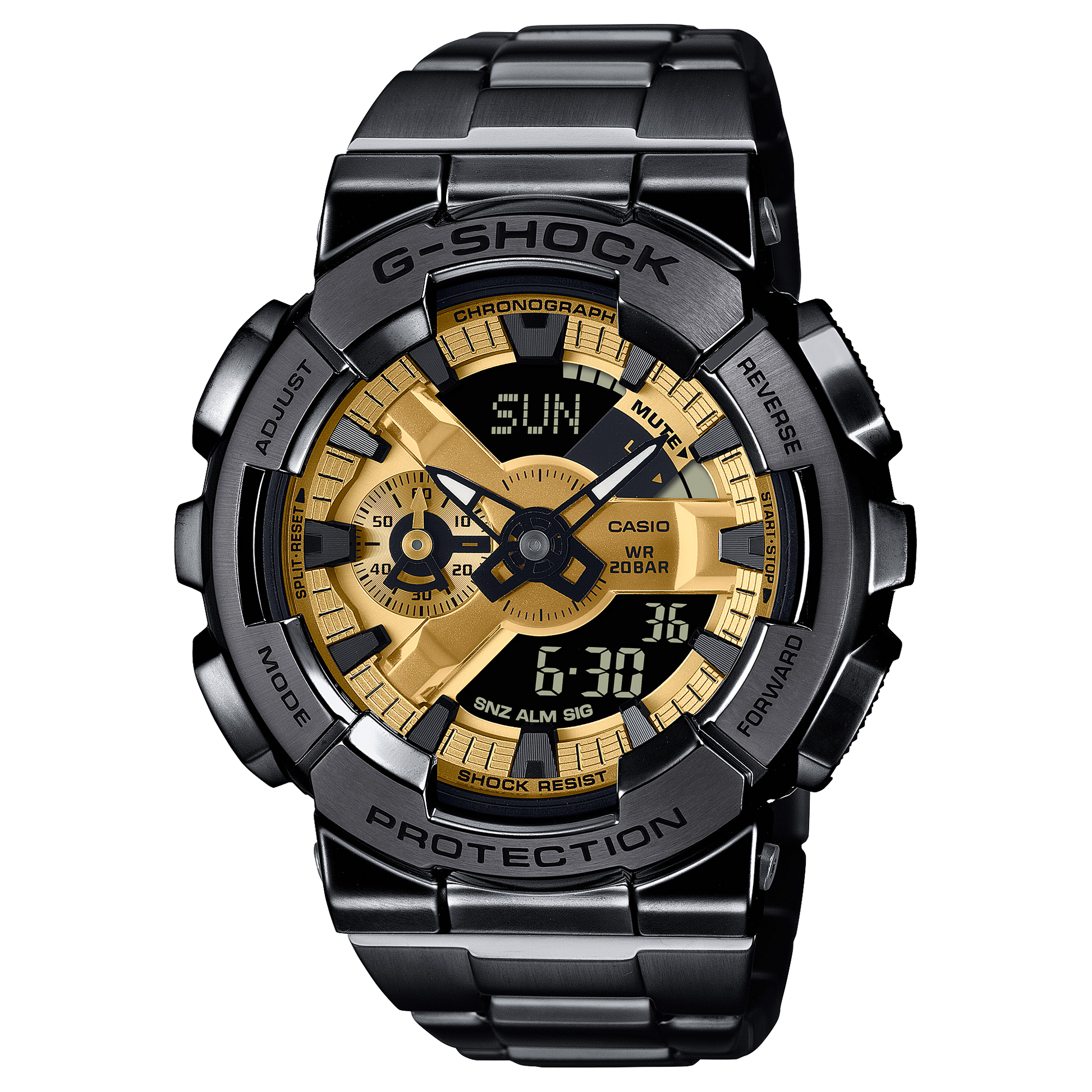 Casio GM110BD-1A9 | Black and Gold Watch: G-SHOCK G-STEEL GM110BD-1A9 | Casio