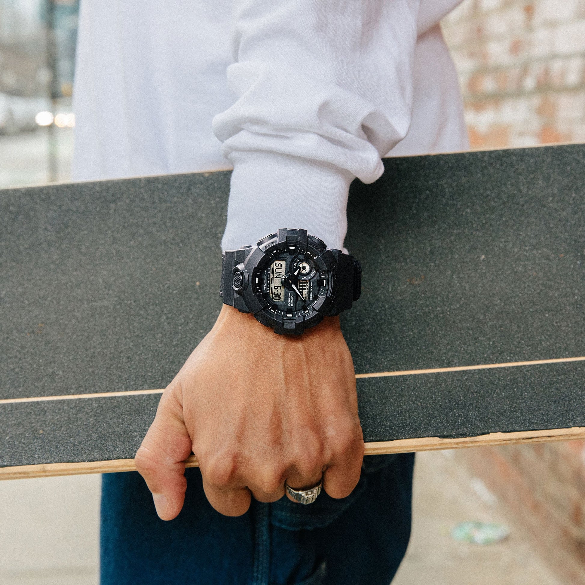 Casio GA700BCE-1A | G-SHOCK with Nylon Band – Black Digital Analog Watch | Casio G- SHOCK