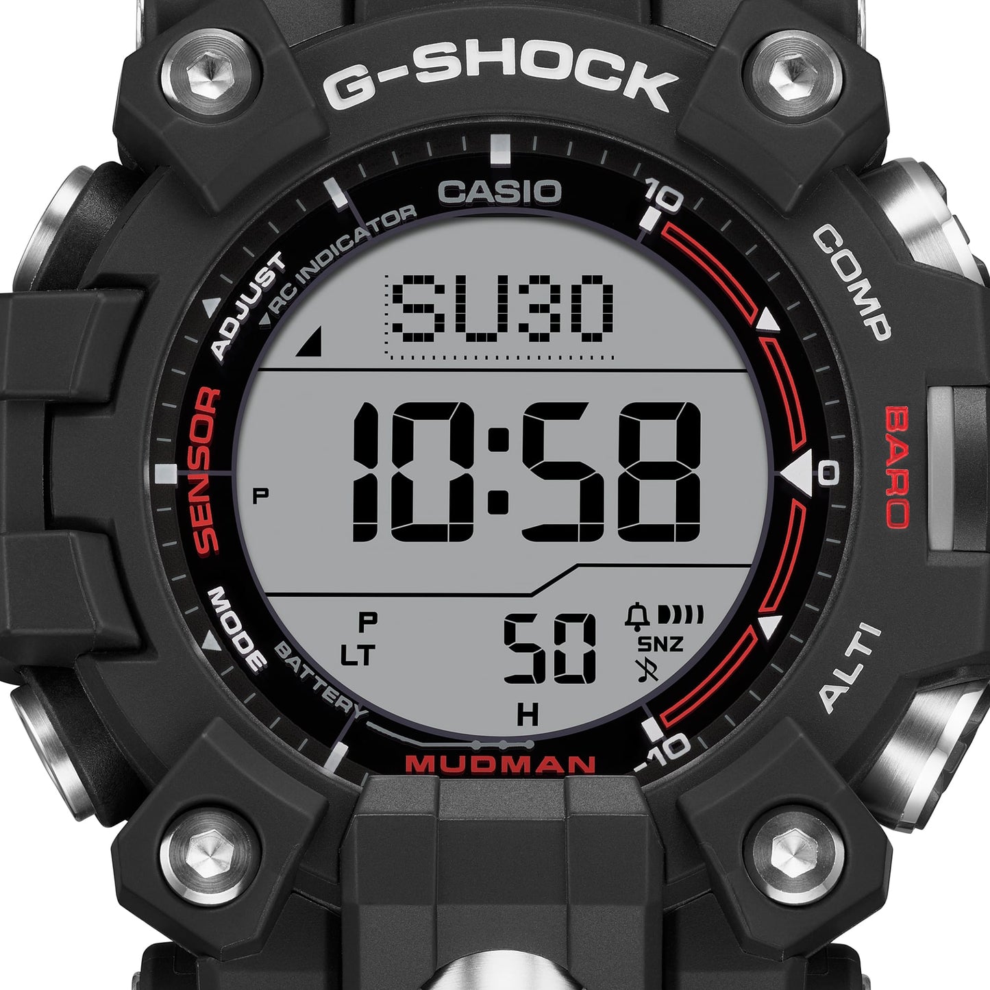 Casio GW9500-1 | G-SHOCK Bold Black & Red Triple-Sensor Watch