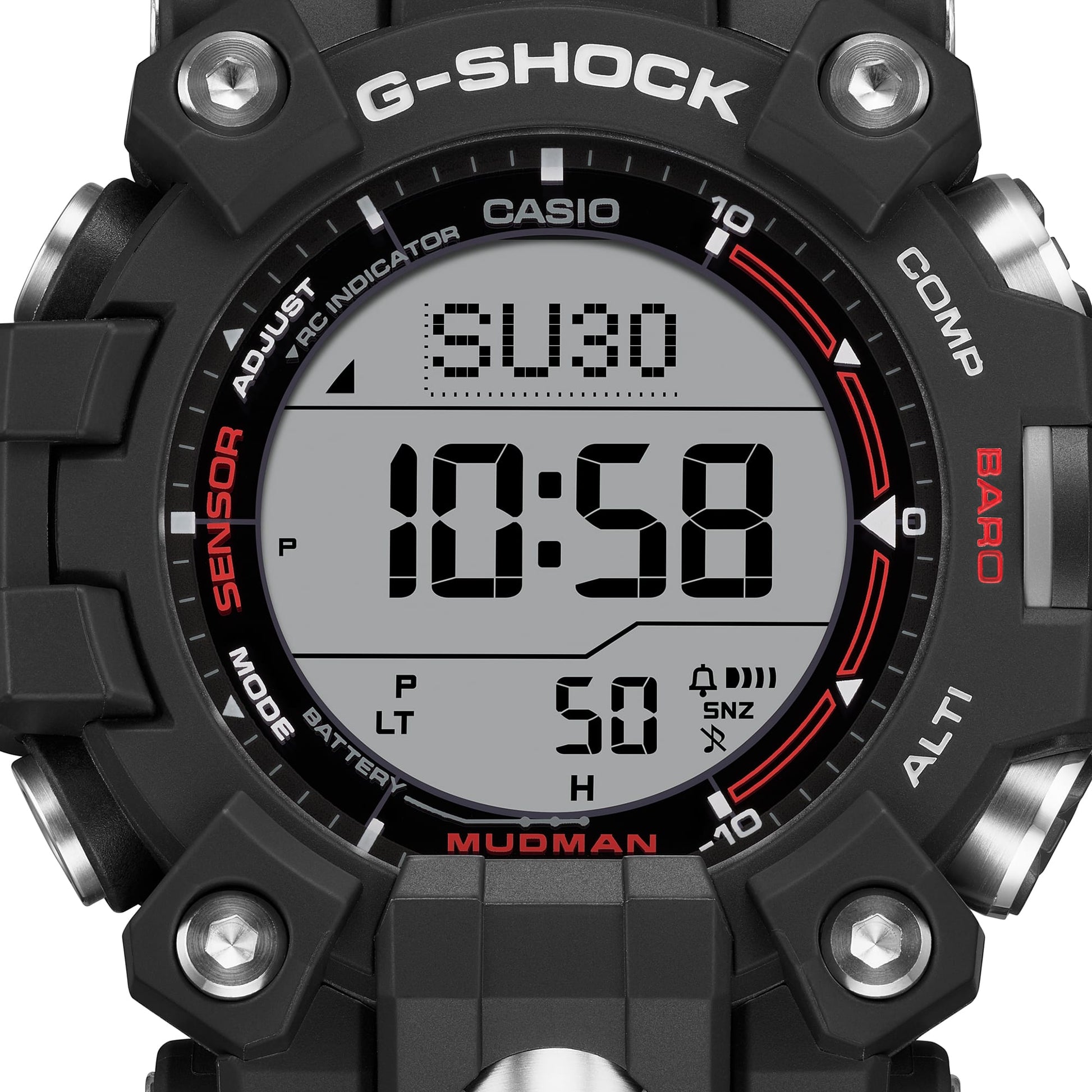 Casio GW9500-1 | G-SHOCK Bold Black & Red Triple-Sensor Watch