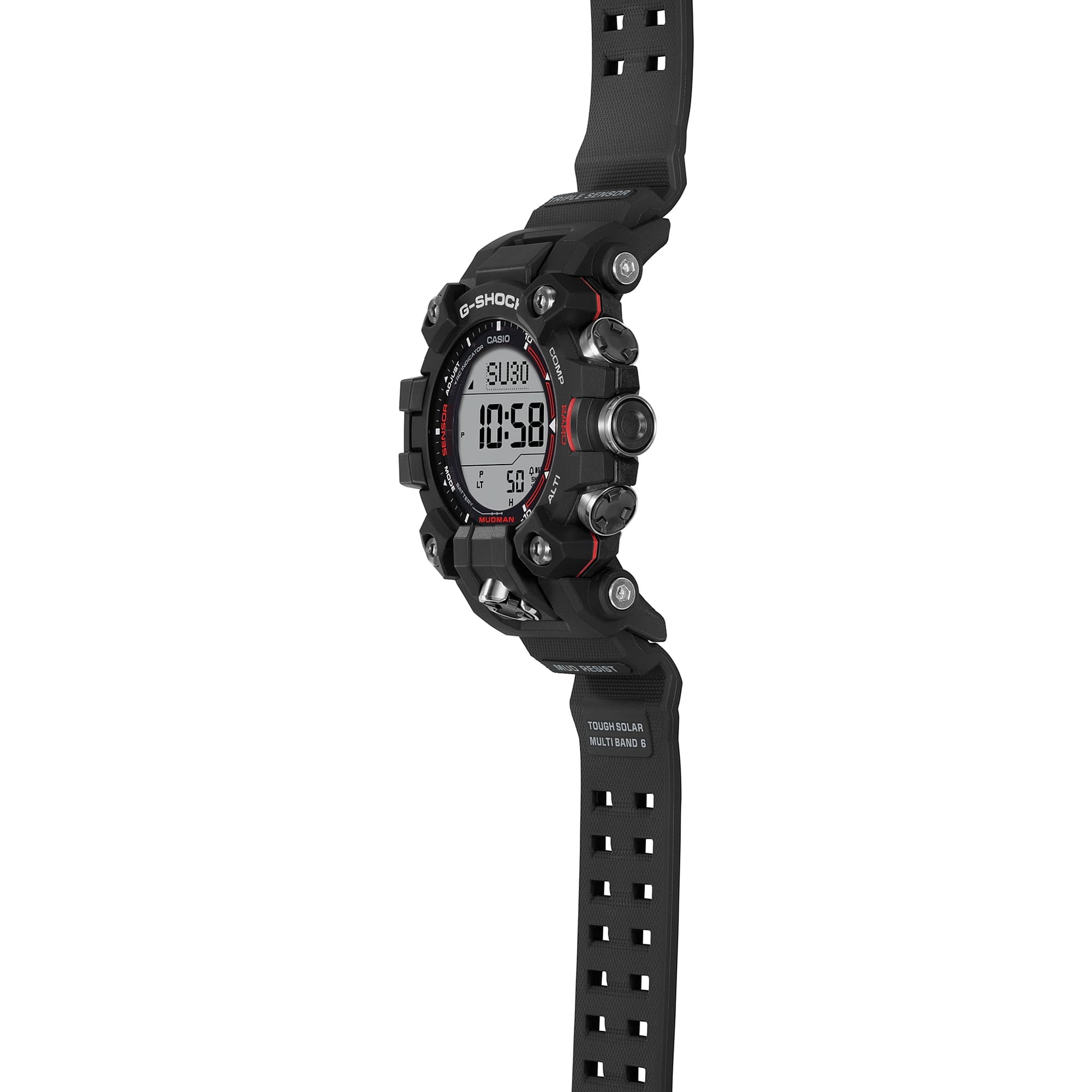 Casio GW9500-1 | G-SHOCK Bold Black & Red Triple-Sensor Watch