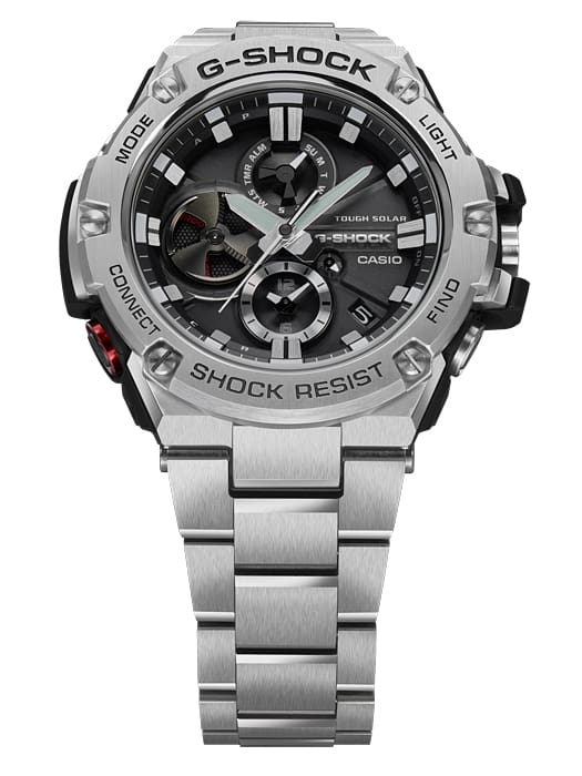 Casio GSTB100D-1A | Analog Silver Solar Powered Men's Watch G-SHOCK