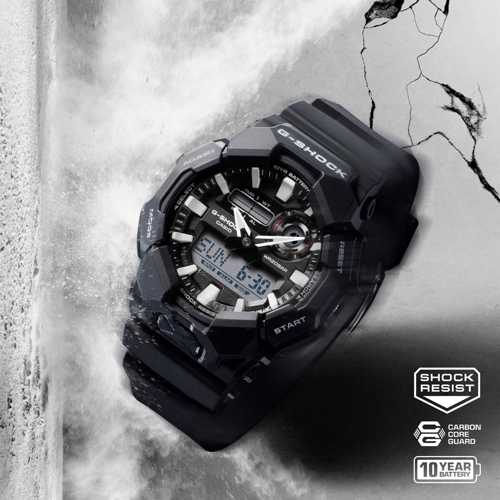 Casio GA010-1A | G-SHOCK ANALOG-DIGITAL Black