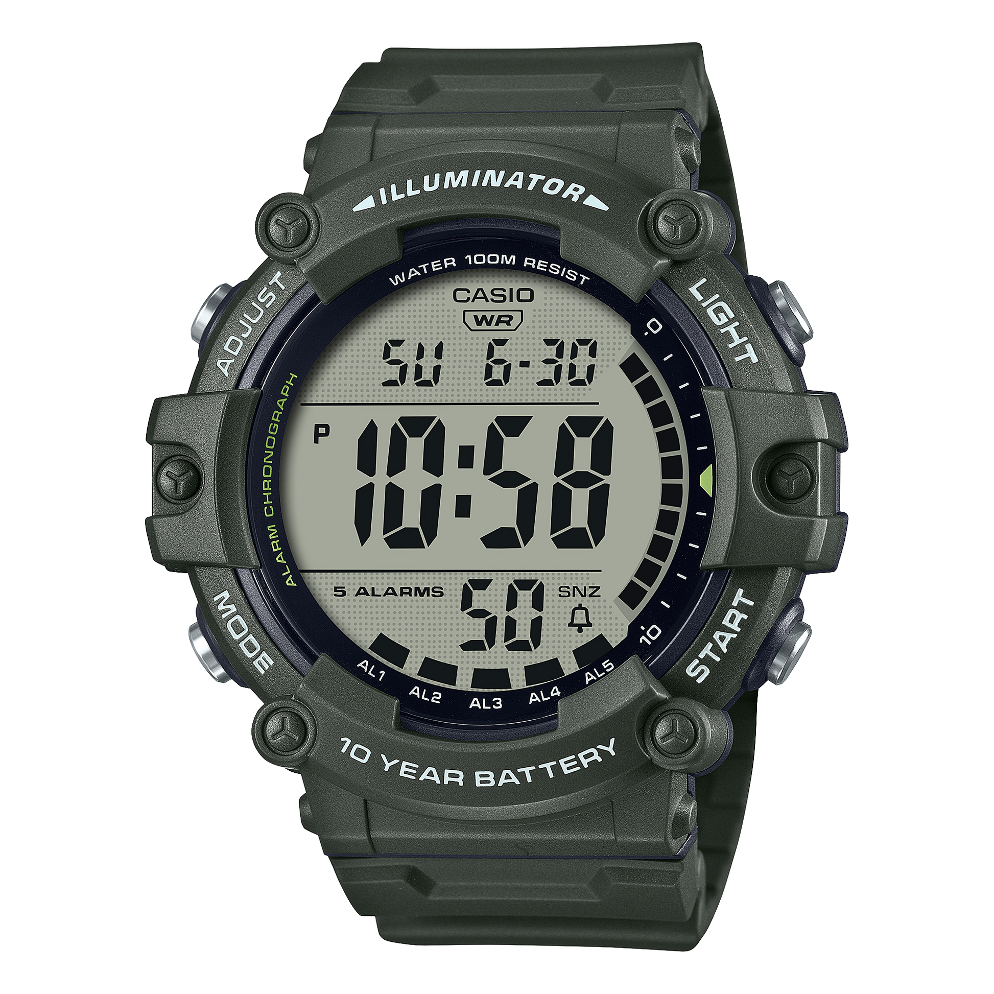 Casio AE1500WHX-3AV | Illuminator Dark Basil Green Watch
