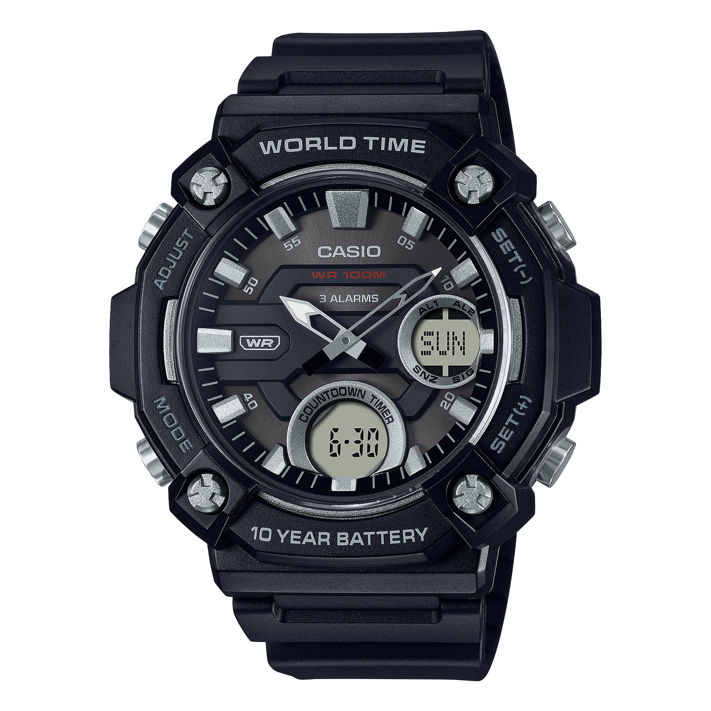 Casio AEQ120W-1AV | Analog-Digital Black Watch