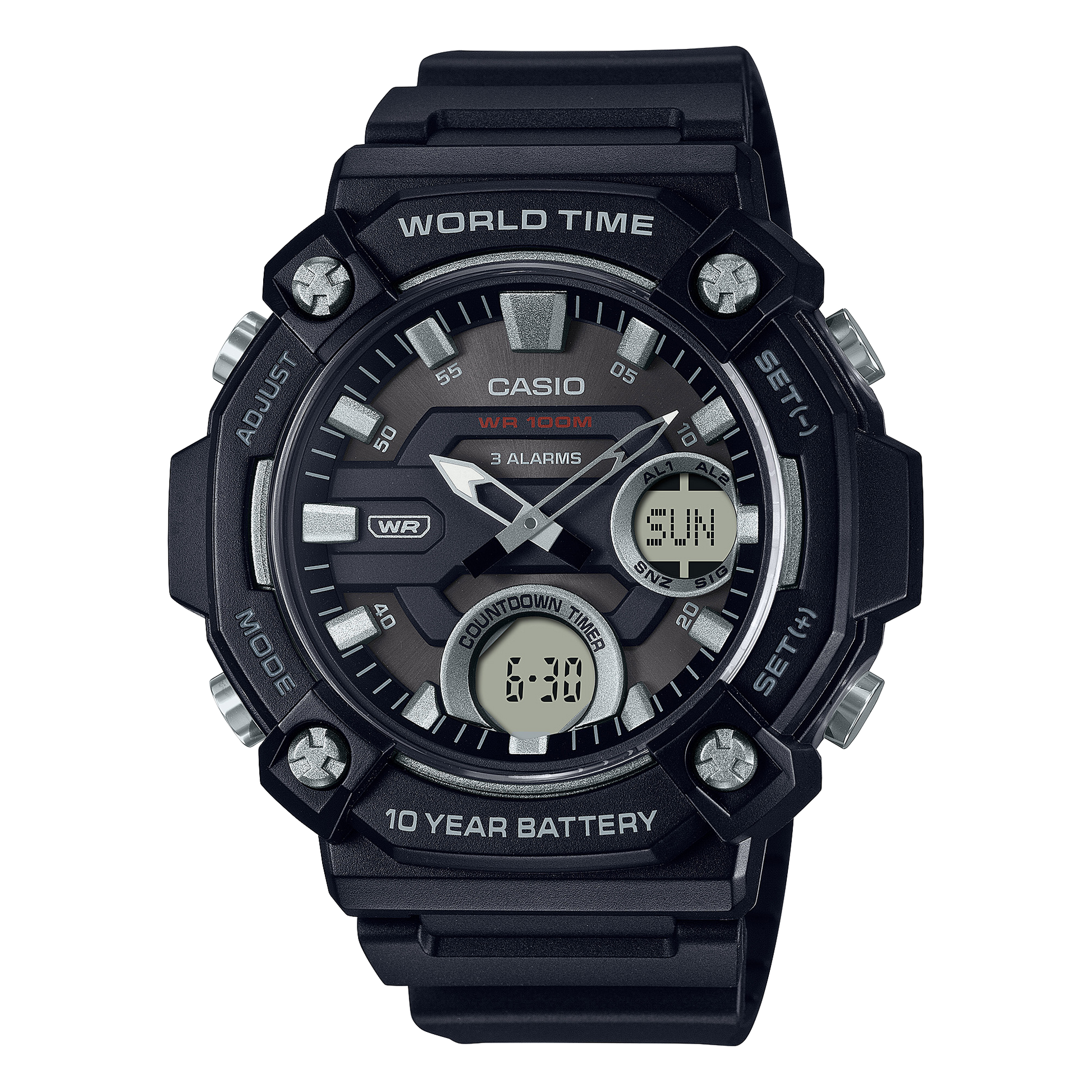 Casio AEQ120W-1AV | Analog-Digital Black Watch