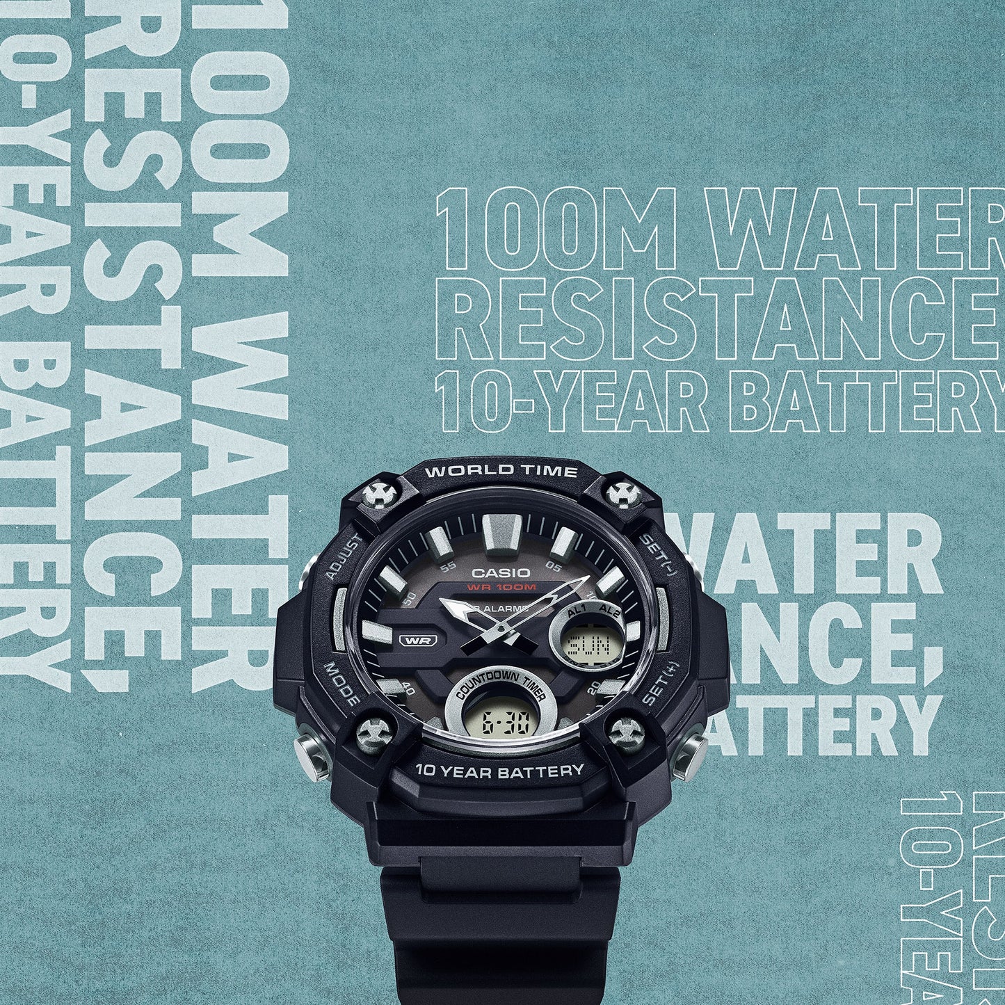 Casio AEQ120W-1AV | Analog-Digital Black Watch