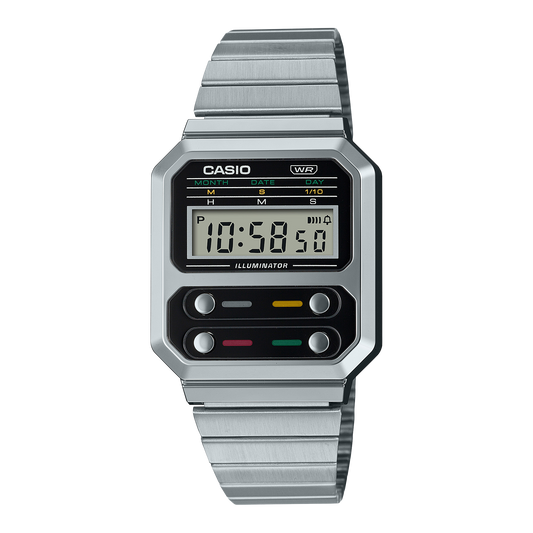 Casio A100WE-1AVT | Vintage Stainless Steel Silver Watch