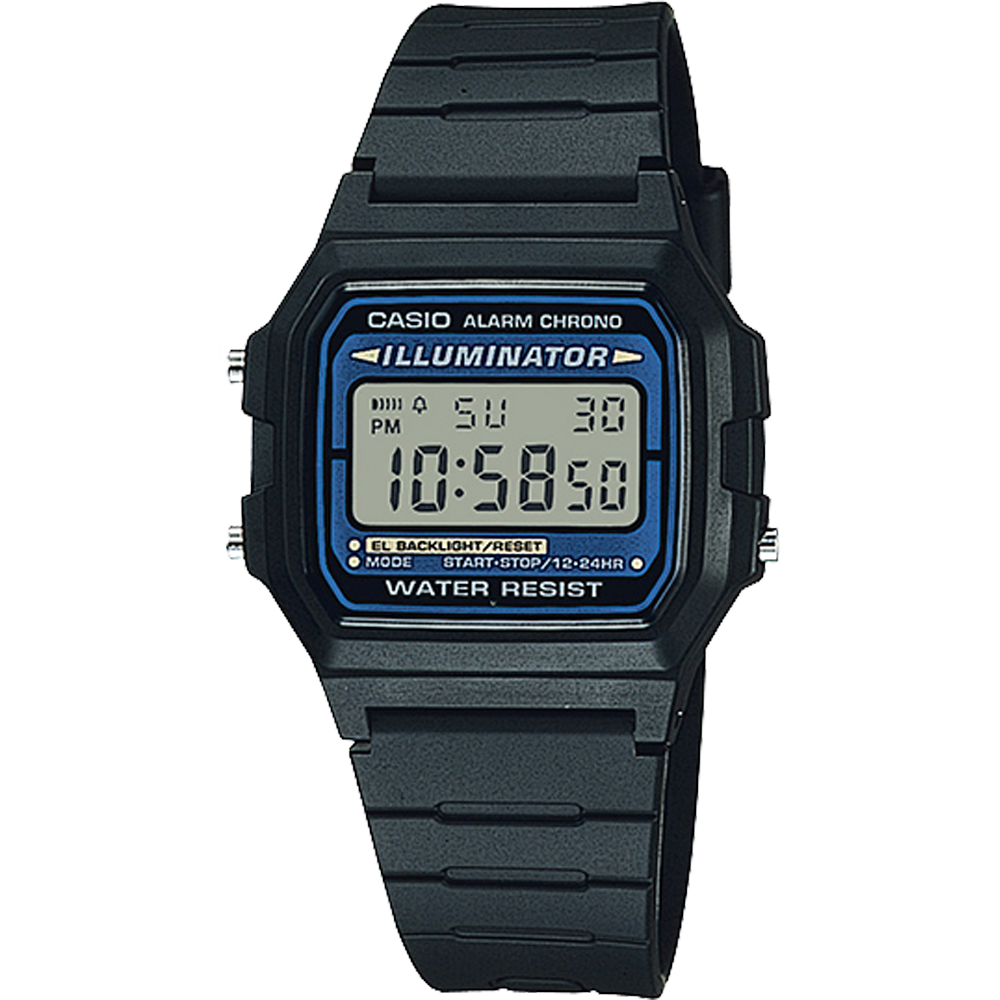 Casio F105W-1A | Black and Blue Digital Watch