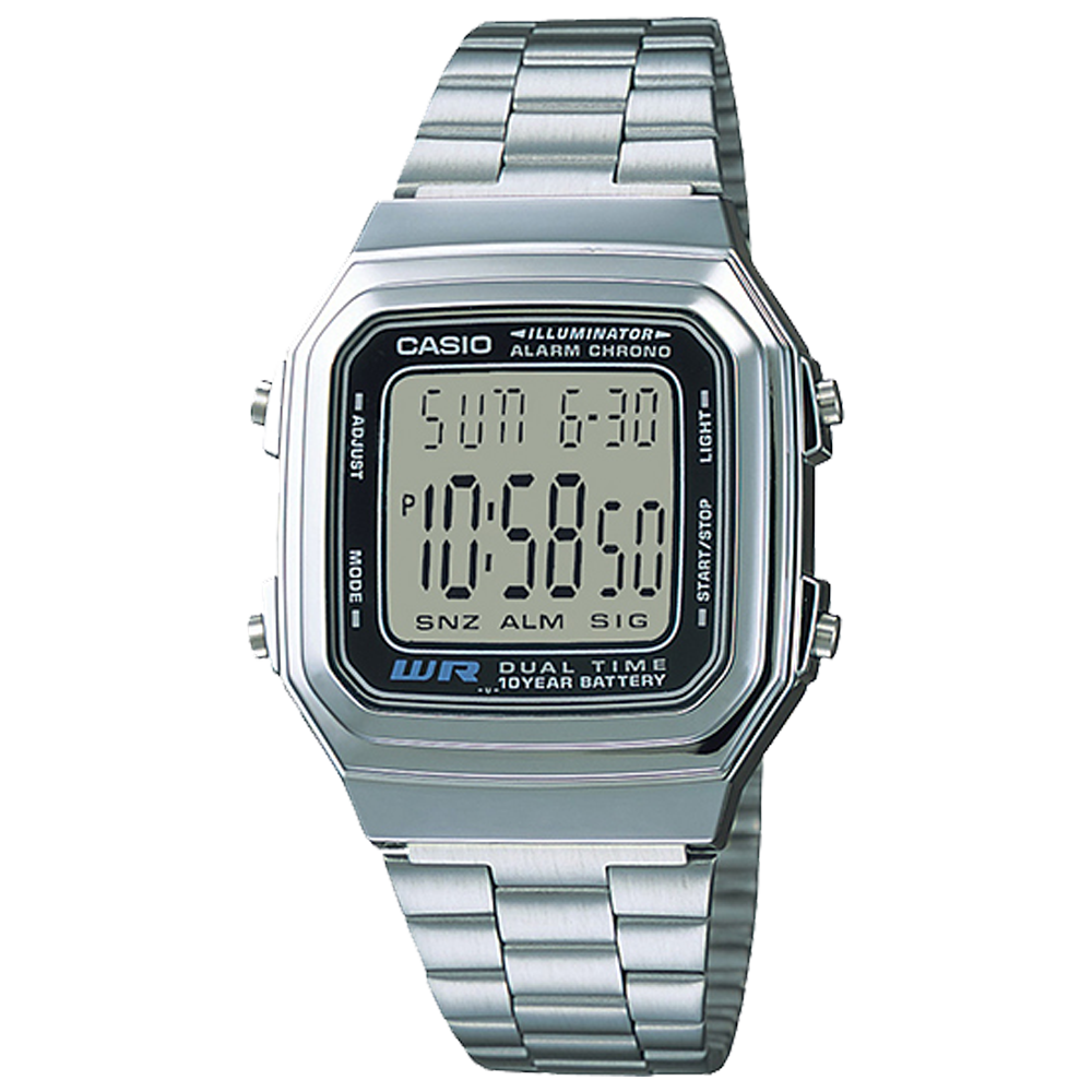 Casio A178WA-1A | Vintage Silver Digital Watch