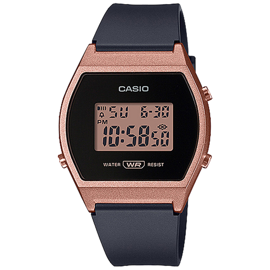 Casio LW204-1A | Black and Rose Gold Digital Watch