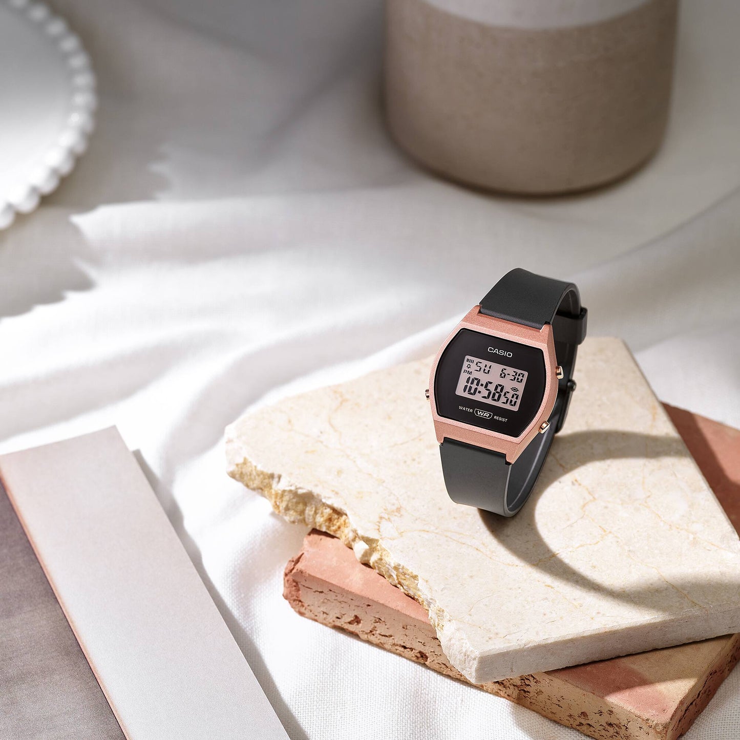 Casio LW204-1A | Black and Rose Gold Digital Watch