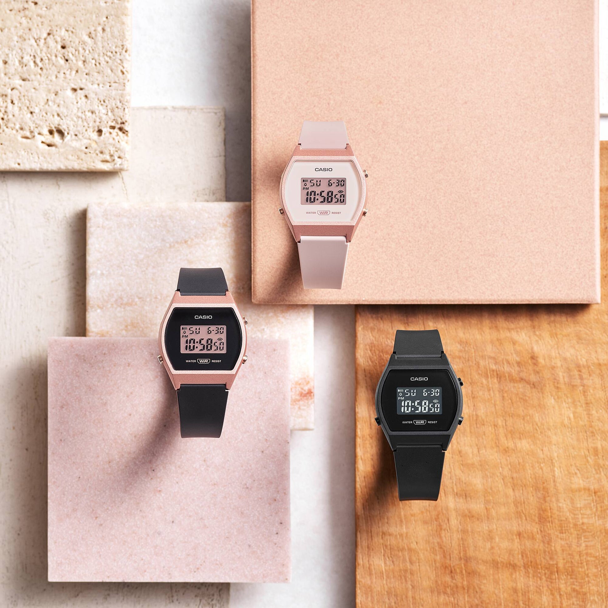 Casio LW204-1A | Black and Rose Gold Digital Watch