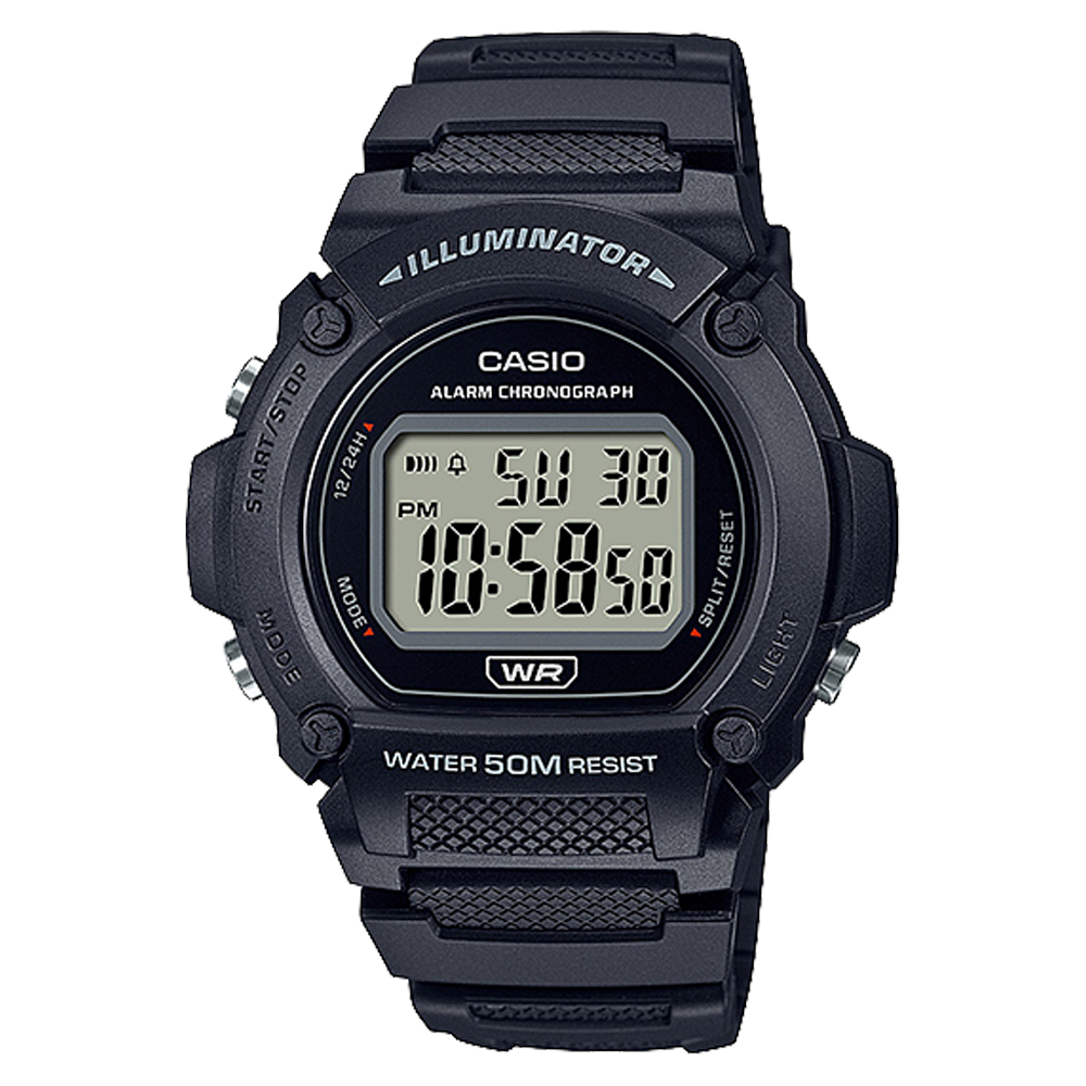 Casio W219H-1AV | Black Digital Men's Watch