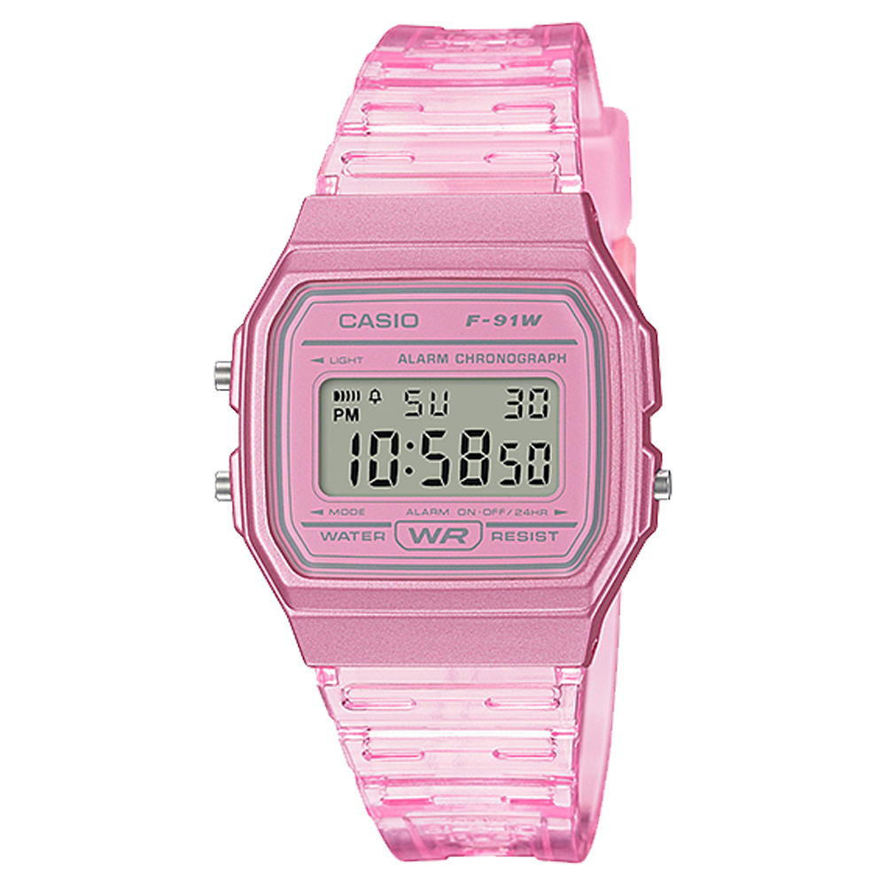 Casio F91WS-4 | Pink Translucent Digital Watch