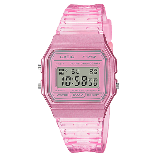 Casio F91WS-4 | Pink Translucent Digital Watch