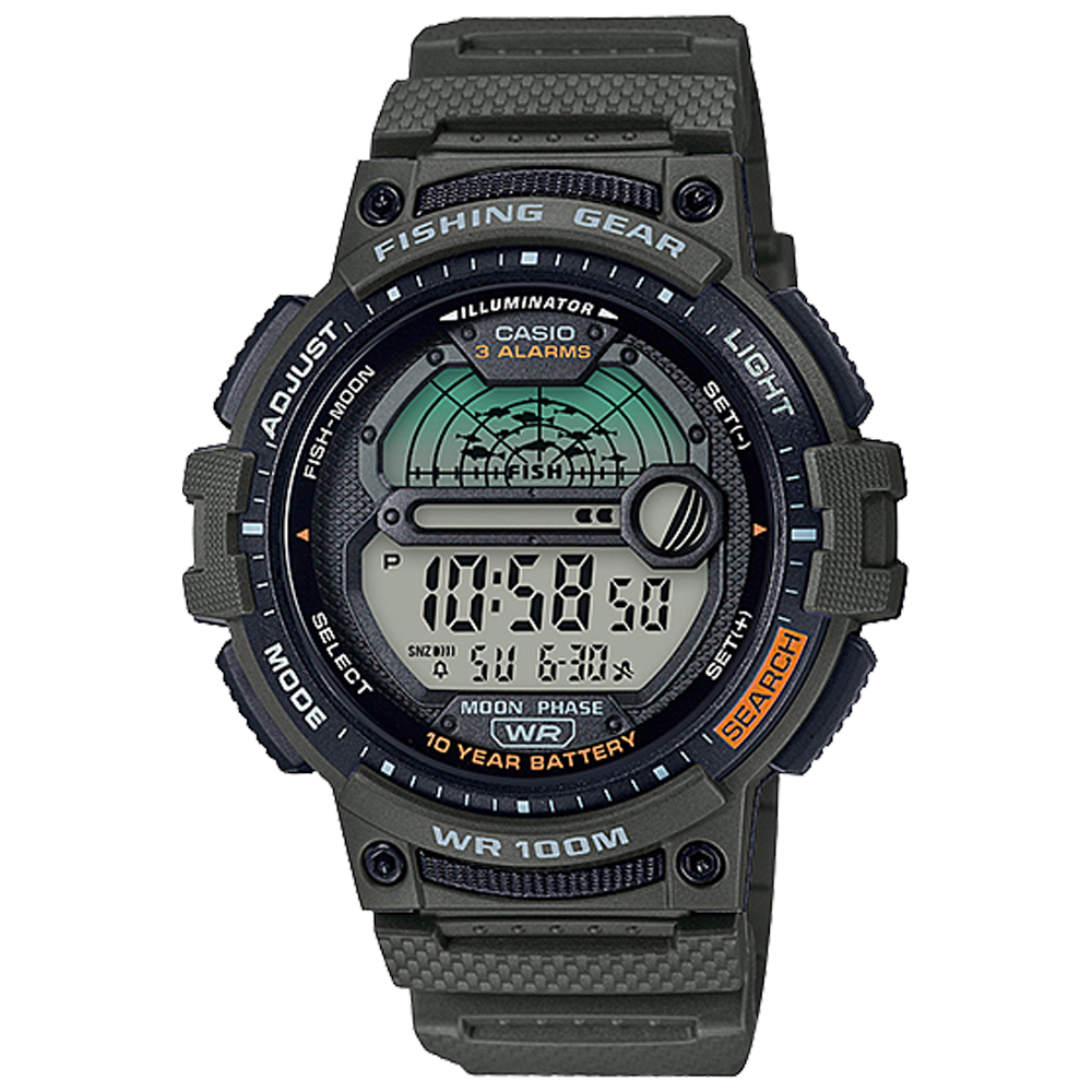 Casio WS1200H-3AV | Men's Digital Fishing Watch Black