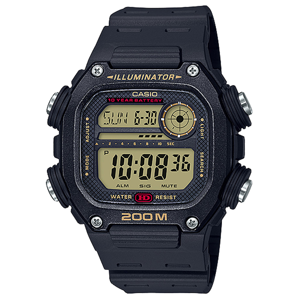 Casio DW291H-9AV | Black with Gold Digital Watch