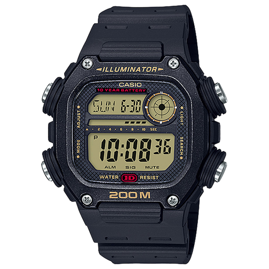 Casio DW291H-9AV | Black with Gold Digital Watch