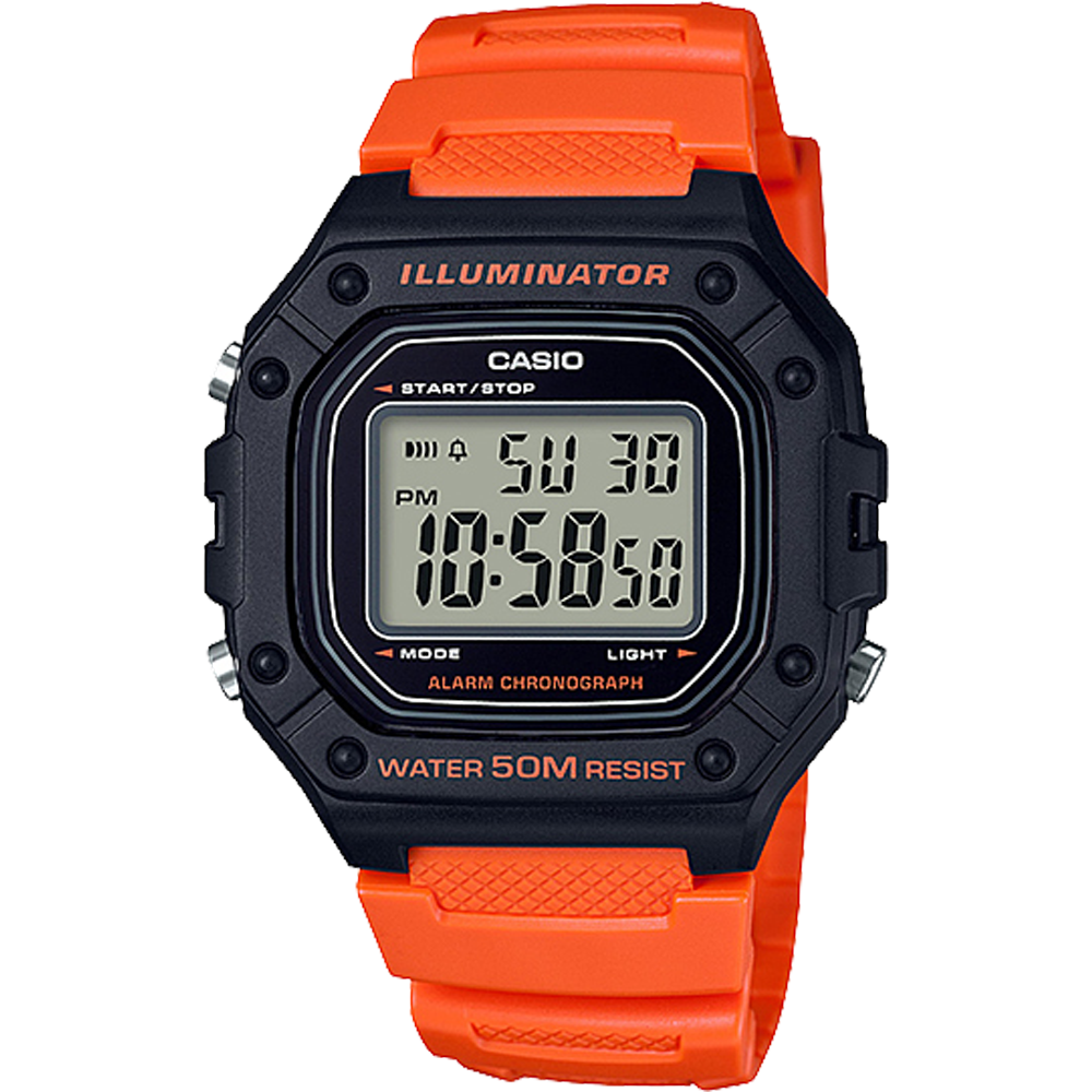 Casio W218H-4B2V | Bright Orange Digital Men's Watch