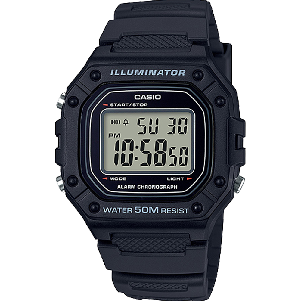 Casio W218H-1AV | Black Digital Men's 50m Water Resistance Watch