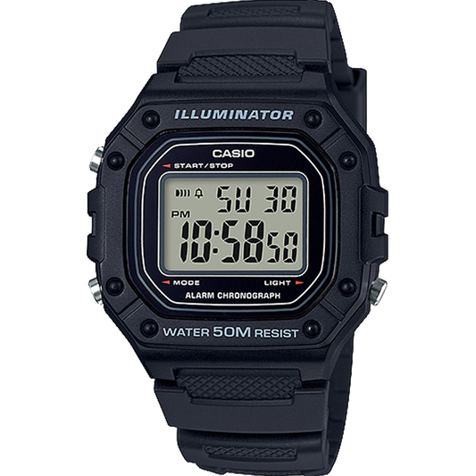Casio W218H-1AV | Black Digital Men's 50m Water Resistance Watch