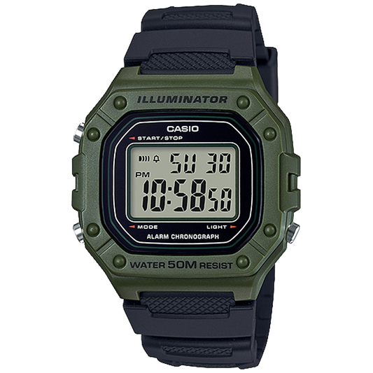 Casio W218H-3AV | Green Digital Watch