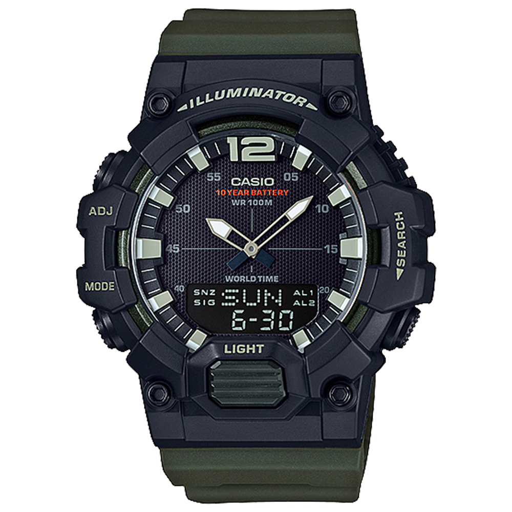Casio HDC700-3AV | Black and Green Analog-Digital Combination