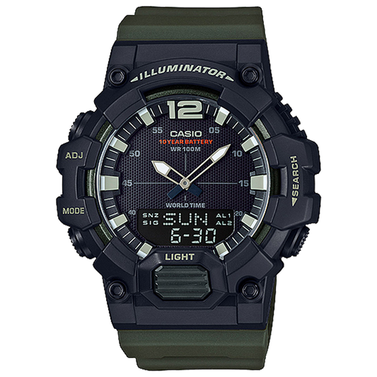 Casio HDC700-3AV | Black and Green Analog-Digital Combination