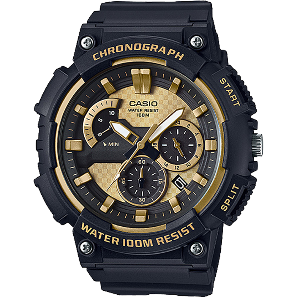Casio MCW200H-9AV | Black and Gold Men's Analog Watch
