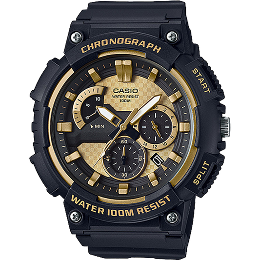 Casio MCW200H-9AV | Black and Gold Men's Analog Watch