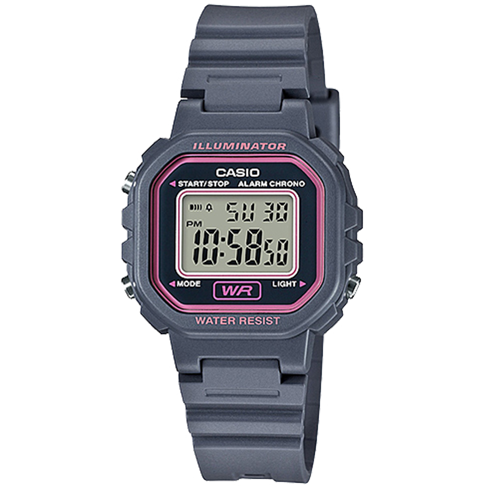 Casio LA20WH-8A | Grey and Pink Digital Watch