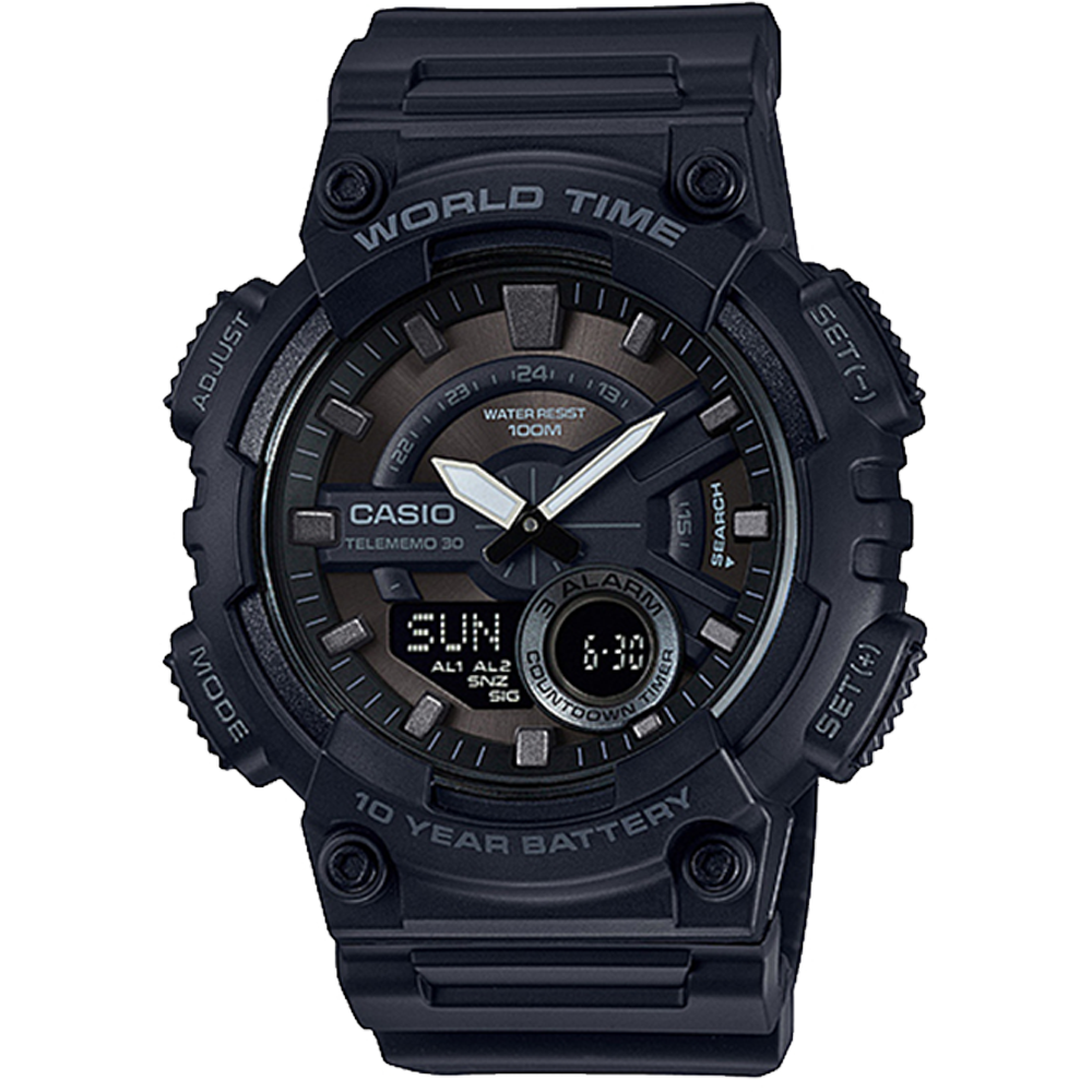 Casio AEQ110W-1BV | Analog-Digital Midnight Black Watch